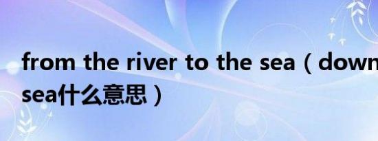 from the river to the sea（down to the sea什么意思）