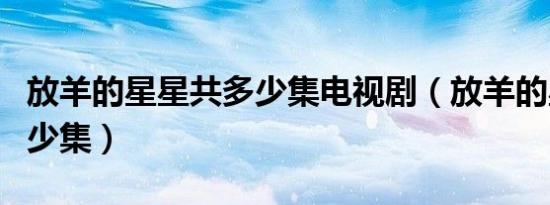 放羊的星星共多少集电视剧（放羊的星星共多少集）