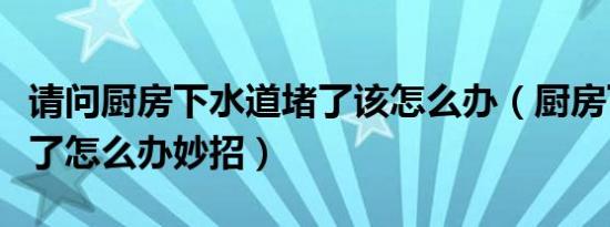 请问厨房下水道堵了该怎么办（厨房下水道堵了怎么办妙招）