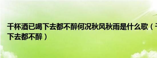 千杯酒已喝下去都不醉何况秋风秋雨是什么歌（千杯酒已喝下去都不醉）