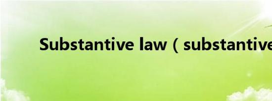 Substantive law（substantive）