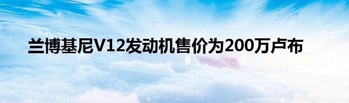 兰博基尼V12发动机售价为200万卢布(图1)