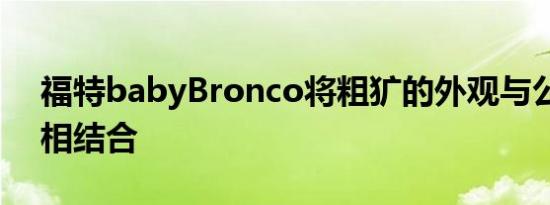 福特babyBronco将粗犷的外观与公路天赋相结合