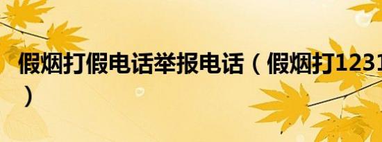 假烟打假电话举报电话（假烟打12313有用吗）