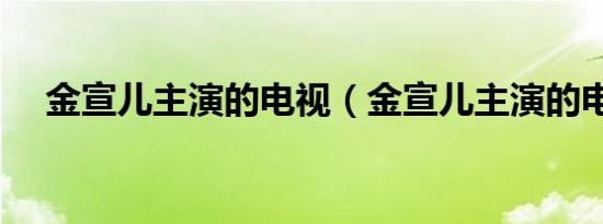 金宣儿主演的电视（金宣儿主演的电影）