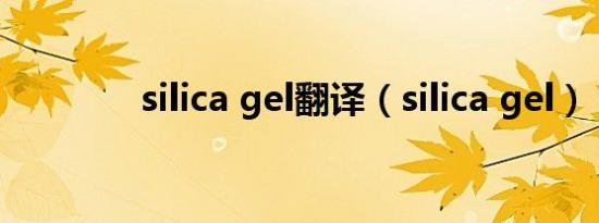 silica gel翻译（silica gel）