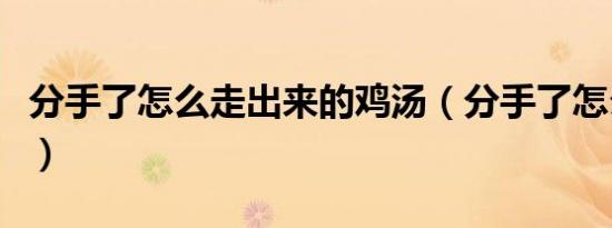 分手了怎么走出来的鸡汤（分手了怎么走出来）