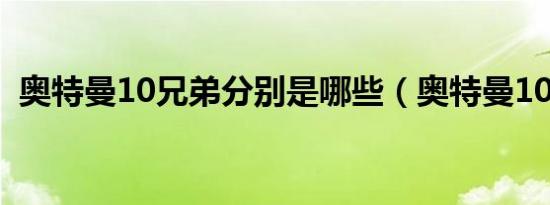 奥特曼10兄弟分别是哪些（奥特曼10兄弟）