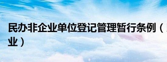 民办非企业单位登记管理暂行条例（民办非企业）