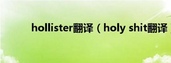 hollister翻译（holy shit翻译）