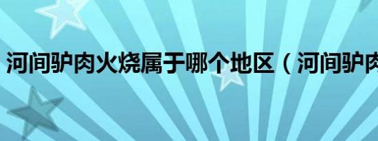 河间驴肉火烧属于哪个地区（河间驴肉火烧）