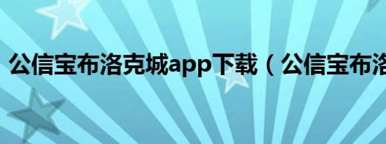 公信宝布洛克城app下载（公信宝布洛克城）