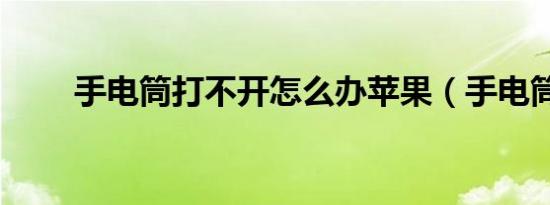 手电筒打不开怎么办苹果（手电筒）