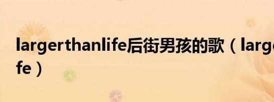 largerthanlife后街男孩的歌（largerthanlife）