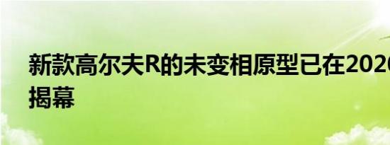 新款高尔夫R的未变相原型已在2020年底前揭幕