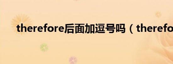 therefore后面加逗号吗（therefore）