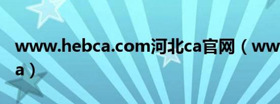 www.hebca.com河北ca官网（www ljdy ca）