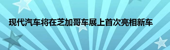 现代汽车将在芝加哥车展上首次亮相新车(图1)