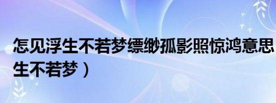 怎见浮生不若梦缥缈孤影照惊鸿意思（怎见浮生不若梦）