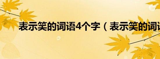 表示笑的词语4个字（表示笑的词语）