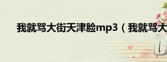 我就骂大街天津脸mp3（我就骂大街）