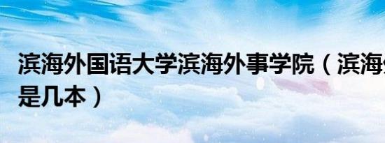 滨海外国语大学滨海外事学院（滨海外事学院是几本）