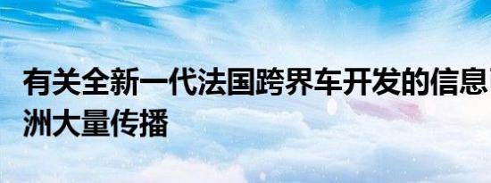 有关全新一代法国跨界车开发的信息已经在欧洲大量传播