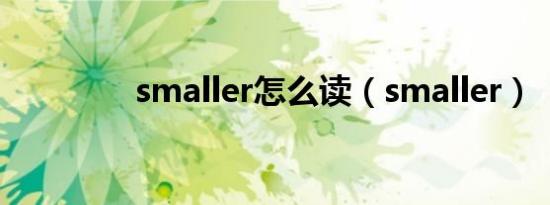 smaller怎么读（smaller）