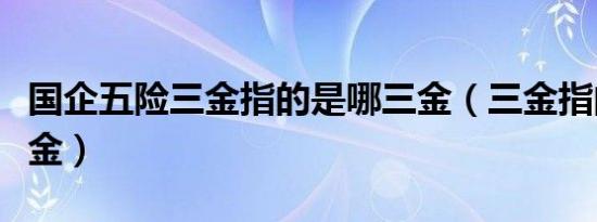 国企五险三金指的是哪三金（三金指的是哪三金）