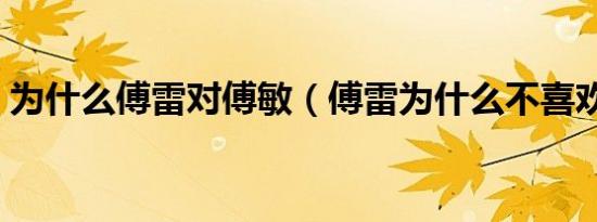 为什么傅雷对傅敏（傅雷为什么不喜欢傅敏）