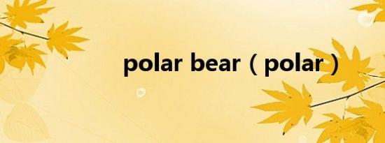 polar bear（polar）