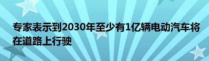 专家表示到2030年至少有1亿辆电动汽车将在道路上行驶(图1)