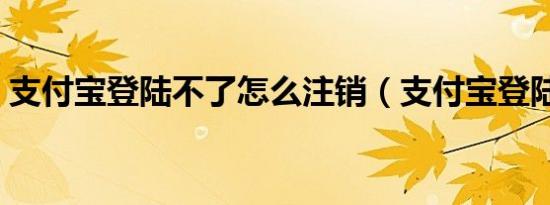 支付宝登陆不了怎么注销（支付宝登陆不了）