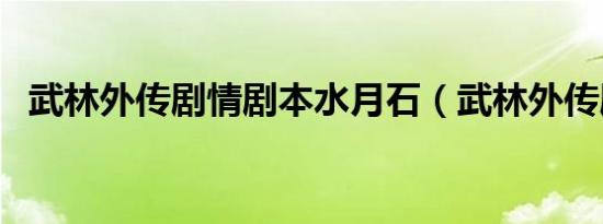 武林外传剧情剧本水月石（武林外传剧情）