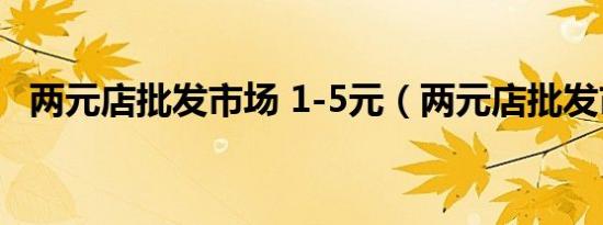 两元店批发市场 1-5元（两元店批发市场）