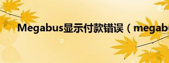 Megabus显示付款错误（megabus）