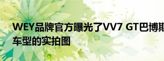 WEY品牌官方曝光了VV7 GT巴博斯限量版车型的实拍图