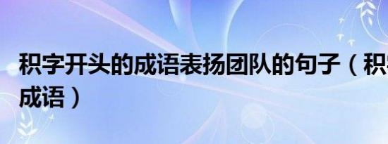 积字开头的成语表扬团队的句子（积字开头的成语）