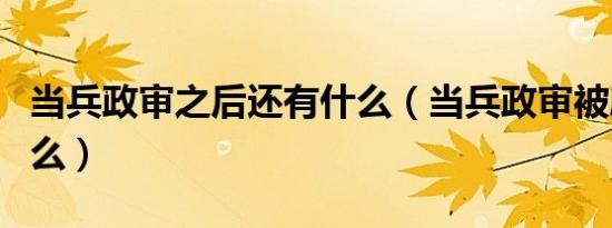 当兵政审之后还有什么（当兵政审被刷下的多么）