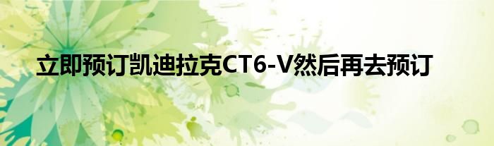 立即预订凯迪拉克CT6-V然后再去预订(图1)