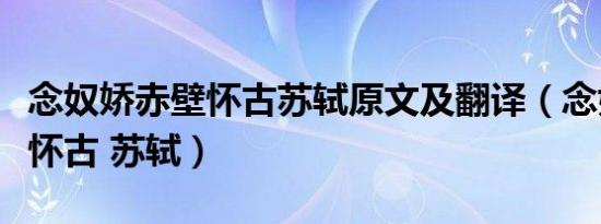 念奴娇赤壁怀古苏轼原文及翻译（念奴娇赤壁怀古 苏轼）