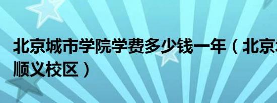 北京城市学院学费多少钱一年（北京城市学院顺义校区）