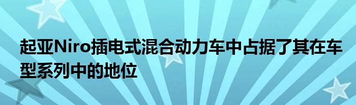 起亚Niro插电式混合动力车中占据了其在车型系列中的地位(图1)