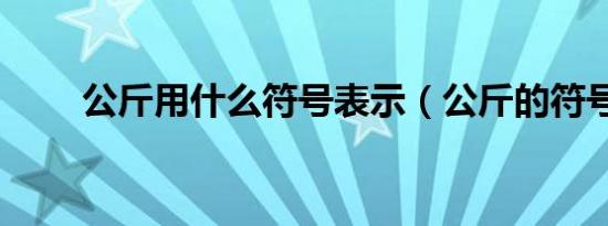 公斤用什么符号表示（公斤的符号）