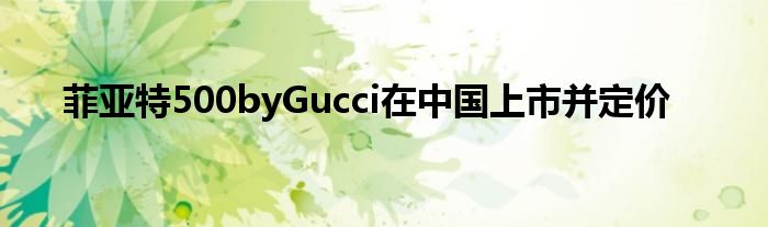 菲亚特500byGucci在中国上市并定价(图1)