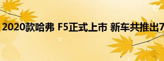 2020款哈弗 F5正式上市 新车共推出7款车型