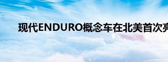 现代ENDURO概念车在北美首次亮相