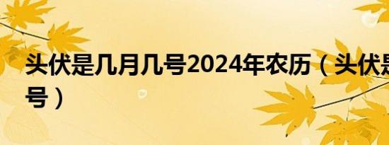 头伏是几月几号2024年农历（头伏是几月几号）