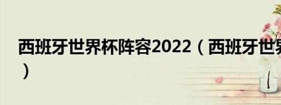 西班牙世界杯阵容2022（西班牙世界杯阵容）