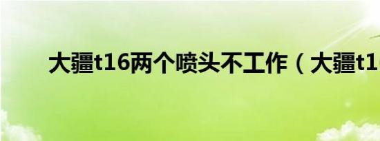 大疆t16两个喷头不工作（大疆t16）